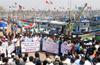 Fishermen protest agaist subsidy through bank accounts